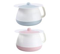 TOYANDONA 2PCS Urinal Bucket with Lid Portable Spittoon Non-Slip Handle Sealed Chamber Pot for Multi-Purpose Potty Small Travel Urinal Red Blue
