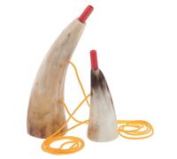 TOYANDONA 2pcs Viking War Blowing Horns Lightweight Ox Horn Trumpet for Pirate Cosplay Halloween Party Festival Performance Props with Realistic