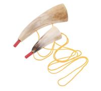 TOYANDONA 2pcs Viking War Horns Party Props with Loud and Sound Authentic Ox Horn Material for Performance Pirate Party and Halloween Festivals
