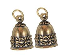TOYANDONA 2pcs Vintage Brass Butterfly Bow Bells Small Charms for DIY Crafts Wind Chime Accessories Door Pendant Retro Decorative Bells for Holiday Wedding Decor
