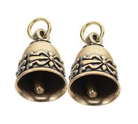 TOYANDONA 2pcs Vintage Brass Craft Bells Small Decorative Hand Bells for DIY Keychain Pendants Hanging Christmas Wind Chimes for Home and Holiday Decor