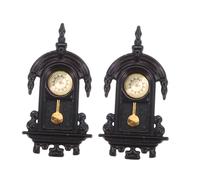 TOYANDONA 2pcs Vintage Miniature Wall Clock for Dollhouse Retro Style Plastic Dollhouse Scale Decor Compact Detailed Wall Mounted Clock Accessories for Pretend Play and Collectors