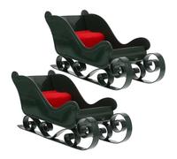 TOYANDONA 2pcs Vintage Santa Sleigh Candy Dish Christmas Treat Container Festive Holiday Tabletop Sleigh Decor for Xmas Mantel Shelf Centerpiece Home Display