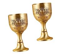 TOYANDONA 2Pcs Vintage Style Wine Goblet Small Bronze Chalice Ornaments for Whiskey Liquor Cocktail Party and Home Use with Sturdy Base and Elegant Design