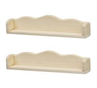 TOYANDONA 2pcs Wall Shelves Shelfs Doll House Storage Shelves Small House Furniture Mini House Furniture Rack Mini House Accessories Mini House Wall Shelf Miniature Wooden Storage Rack