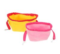 TOYANDONA 2pcs Warm Hanging Hammock Nest for Small Pets and Hamsters, Cozy Lint Cave Shape Bed, Washable Shelter for Winter Cage Use