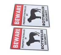 TOYANDONA 2pcs Warning Beware of Dog Signs for Fence with Rottweiler Design Weather Resistant Metal No Trespassing Signs for Patio Garden Outdoor Dog Warning Protection