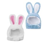 TOYANDONA 2pcs Washable Cat Bunny Ears Hats for Cats and Dogs, Adorable Decorative Kitten Hats Made of Breathable Skin-friendly Cashmere Material, for Parties and Taking Photos
