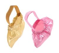 TOYANDONA 2pcs Waterproof Pet Bath Caps for Cats and Dogs Adjustable Straps, Reusable Ear Guard Shower Hats for Bathing, Swimming, and Grooming, Medium Size in Gold and Red