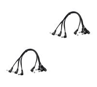 TOYANDONA 2pcs Way Power Cable Adapter Right Angle Guitar Pedal Power Supply Splitter Daisy Chain Cord Electric Guitar Cable