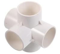 TOYANDONA 2pcs -Way PVC Pipe Fitting Connector 1-1/2 Inch, Practical and Rust-Resistant, White PVC Material for Greenhouse and Shed Frame Building