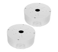 TOYANDONA 2pcs Weatherproof Plastic Security Camera Mounting Box with Multiple Entry Points, round Shape for Outdoor Surveillance, Effortless Installation and Cable Organization for Camera