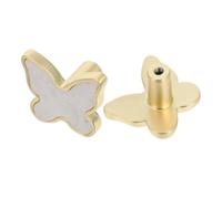 TOYANDONA 2pcs White Zinc Alloy Butterfly Drawer Pulls and Cabinet Handles with Smooth Surface, Minimalist Single Hole Design for Versatile Application in Kitchen, Bedroom, and Wardrobe