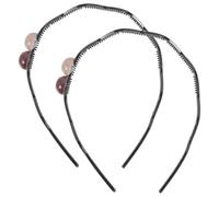 TOYANDONA 2pcs Women’s Zig Decorative Double Ball Headbands with Teeth, Color Block Hair Accessories and Women, Stylish Non-slip Hairbands Suitable for Daily Wear