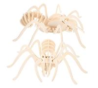 TOYANDONA 2pcs Wooden Animal Puzzle DIY Interactive Spider Jigsaw Educational for Cognitive Development Hand Eye Coordination and Creativity Building
