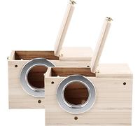 TOYANDONA 2pcs Wooden Birdhouse Gardening Decoration Natural Parakeet Nesting Box Bird Houses for outside Decorative Bird House Hanging Nesting Box for Garden Backyard Use