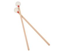 TOYANDONA 2pcs Wooden Drum Hammers with White Felt Heads Red Handle Percussion Instrument Drumsticks for Practice Pad Drumming and Professional Use