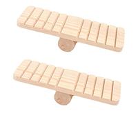 TOYANDONA 2pcs Wooden Hamster Seesaw Platforms Natural Wood for Small Animals Entertaining and Skill Developing Play Equipment for Hamsters Gerbils and Mice