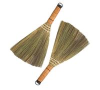 TOYANDONA 2pcs Wooden Hand Broom Set for Home Use, Small Practical Desk and Wall Cleaning Tools, Natural Wood Material Indoor Dust Sweepers for Household Cleaning