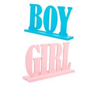 TOYANDONA 2pcs Wooden Letter Board Gender Reveal Party Decorations Shower Table Centerpieces Romantic Design for Birthdays Full Moon Celebrations