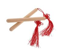TOYANDONA 2pcs Wooden Percussion Sticks Tassels Beating Sticks for Preschool Music Education for Developing Timing and Engagement Young Learners