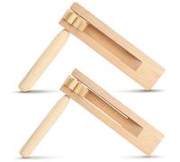 TOYANDONA 2Pcs Wooden Ratchet Noise Maker Handheld Spinning Percussion Castanet for Safe Smooth Edges Fall-resistant Musical Instrument Gift for Rhythm Development