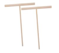 TOYANDONA 2pcs Wooden T-Shaped Pancake Spreader Multifunctional Crepe Maker for Home Kitchen Natural Wood Scraper for Egg Pancakes Griddles Electric Grill and Flat Top Cooking