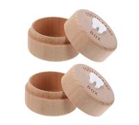 TOYANDONA 2pcs Wooden Tooth Keepsake Box Cute Lost Teeth Storage Container for Kids Children for Birthday, Shower Parties Christmas Traditions