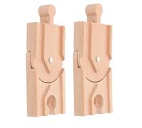 TOYANDONA 2Pcs Wooden Train Track Replacement Parts DIY Railway Accessories for Stimulates Creativity and Motor Skills Compatible with Wooden Train for Boys and Ages