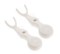 TOYANDONA 2pcs Y Shaped Dental Floss Picks with Reusable Flosser Handle, Portable Design, ABC+Nylon Material, Suitable for Home Oral Care and Travel, Easy Operation for Adults