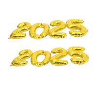 TOYANDONA 2pcs Year Eve Foil Number Balloons Gold Metallic Reusable Party Decorations for Graduation Anniversary Wedding House Party