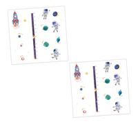 TOYANDONA 2sets Astronaut Height Decal Boys and Girls Wall Sticker Growth Chart Wall Ruler Removable Decor