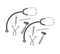 TOYANDONA 2sets Doctor in The Doll House Dollhouse Accessories Simulated Doctor Stethoscope Simulated Doctor Kit Dollhouse Mini Stethoscope Care Tools Doll Stethoscope Alloy Silver