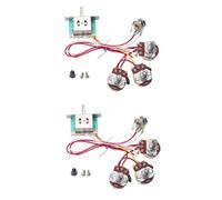 TOYANDONA 2sets Guitar Wiring Harness Pre-wired Kit Way Toggle Volume Tone Pot Jack Complete Guitar Parts for Easy Assembly Harness Electron Components