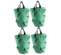 TOYANDONA 2sets Hanging Strawberry Planter Bags Light Green Non Woven Felt Plant Grow Bags for Garden Herbs Flowers Durable Breathable Root Air Pruning Growing Pots 2pcs*2