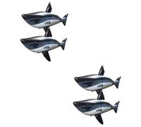 TOYANDONA 2sets Inflatable Shark Summer Beach Decoration Fun Outdoor Pool Float for Durable and Lightweight Inflatable Animal for Birthday Parties and Events 2pcs*2