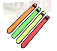TOYANDONA 2sets LED Luminous Snap Bracelets for Night Visibility Safety Wristbands Red Green Orange Yellow Comfortable Fit for Jogging Hiking Walking 4pcs*2
