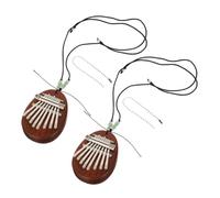 TOYANDONA 2sets Mini Thumb Piano Kalimba Hand Piano Rope Chain for Music Practice and Beginner