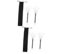 TOYANDONA 2sets Professional Drum Brush Wire Brush for Drums Jazz Stick Bag Drawstring for Accessories Storage Easy to Use Carry