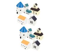 TOYANDONA 2sets Resin House Ornaments Tiny Fairy Cottage Decor for Micro Gardens Miniature Home Supplies for Crafts and Home Decoration 5pcs*2