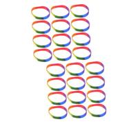 TOYANDONA 2sets Silicone Pride Wristbands Rainbow Bracelets for Festivals Parties and Daily Wear Durable Comfortable Fit for All Ages for Lgbtq Friends 12pcs*2
