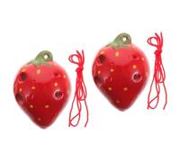 TOYANDONA 2sets Strawberry Shaped Ceramic Ocarina for Boy Girl Creative Beginner Wind Instrument Cute Music Toy for Boys and Girls for Young Musicians