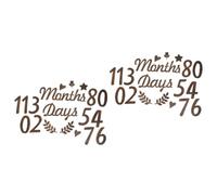TOYANDONA 2sets Wooden Milestone Cards Monthly Photo Props for Newborns Durable Wood Milestone Numbers for Showers and Birthdays Retro Dark Color Design
