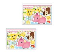 TOYANDONA 2sheets Height Measurement Ruler Wall Sticker Boys and Girls Growth Chart Animal Stickers for Boy Girl's Fun Practical Decor
