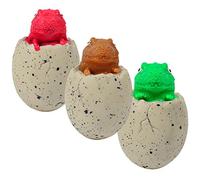 TOYANDONA 3 Pack Dino Egg Squeeze Toys Wear-Resistant Decompression Toy Set Portable Anxiety Relief Stress Toys Dinosaur Fidget Sensory Toys for Kids Party Favors