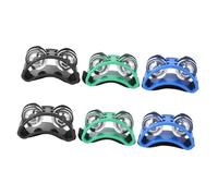 TOYANDONA 3 Pairs Foot Tambourines Vibrant Percussion Instruments with Straps for Music Dance Fitness Activities Lightweight Compact Foot Bells Blue Green Black