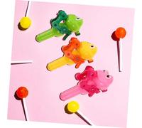 TOYANDONA 3 Pcs Frog Lollipop Holder for Cute Cartoon Robot Design Candy Dispenser for Birthday and Party Favors Green Pink Yellow Without Candy