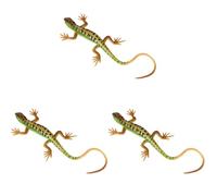 TOYANDONA 3 Pcs Realistic Lizard Figurine - 13cm Small Plastic Fake Gecko Figurines, Artificial Reptile Model for Kids Science Education, Garden Decor, Halloween & April Fool Prank Props
