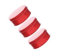 TOYANDONA 3 Pcs Round Red Metal Cake Tins for Cookie Storage Vintage Biscuit Boxes Multipurpose Candy Containers for Easter Holidays and Special Occasion Kitchen Organization