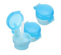 TOYANDONA 3 Pcs Spill Silicone Bottle Caps with Safe Straw for Leak Resistant Replacement Tops for Bottled Drinks for Drinking and Water Park Use